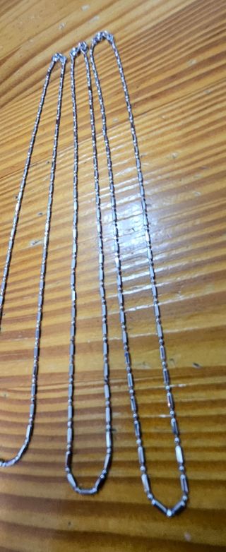 3 Collares Plata 44cm - Bisutería