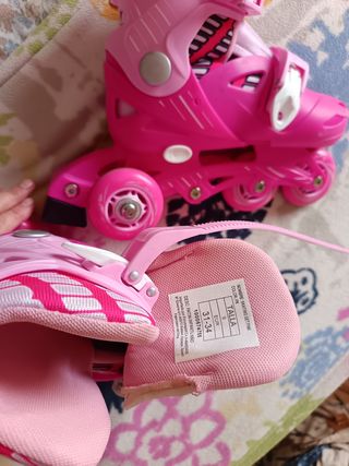 Patines infantiles rosa talla 31-34