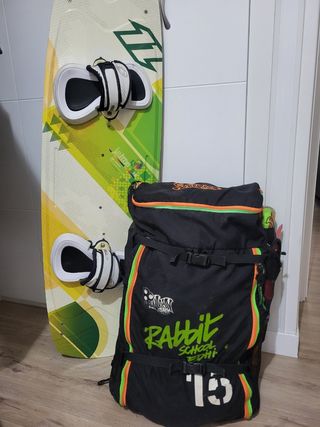 Equipo kitesurf tabla, cometa 15 y barra