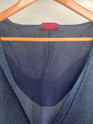 Chaqueta Bershka azul brilli -M