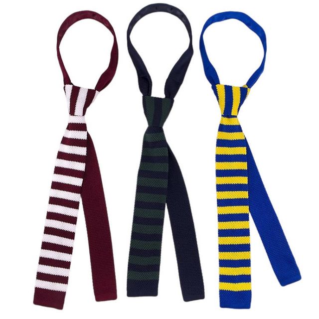 Corbatas tejidas a rayas - 4 pzas