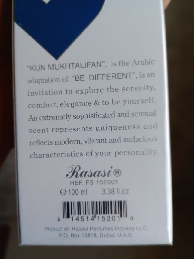 Rasasi Kun Mukthalifan Eau de Parfum