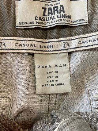 Pantalón Zara lino beige -