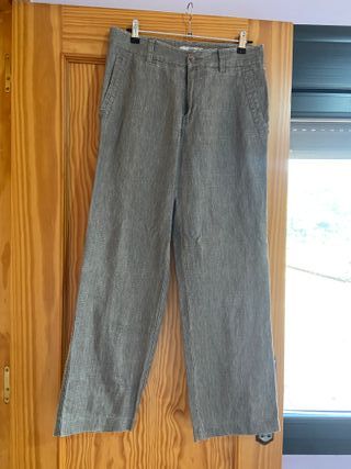 Pantalón Zara lino beige -