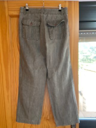 Pantalón Zara lino beige -