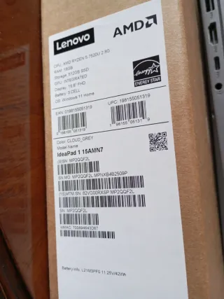 Portátil Lenovo Gris Plata