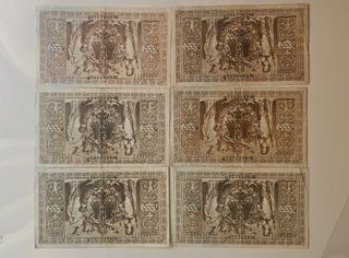 6 Billetes 1000 Marcos Alemanes (1910)