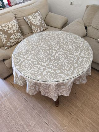 Mesa camilla redonda beige