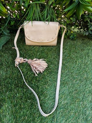 Bolso bandolera rosa palo de piel.