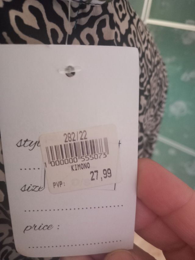 Kimono estampado - Negro y Verde