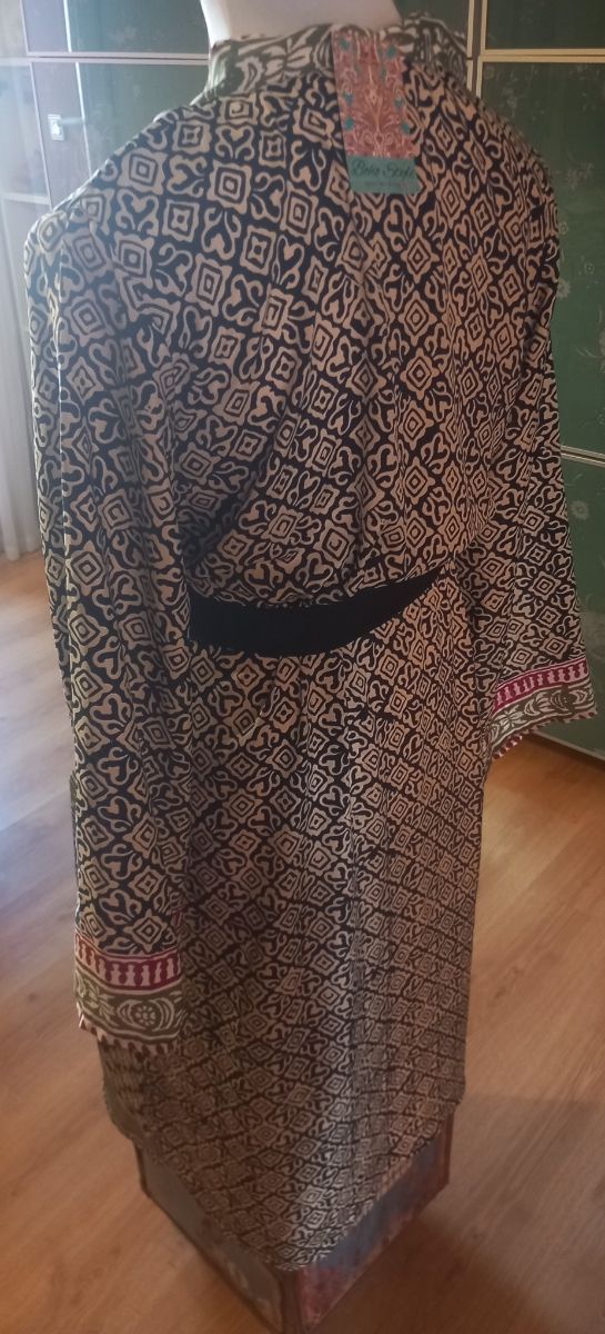 Kimono estampado - Negro y Verde