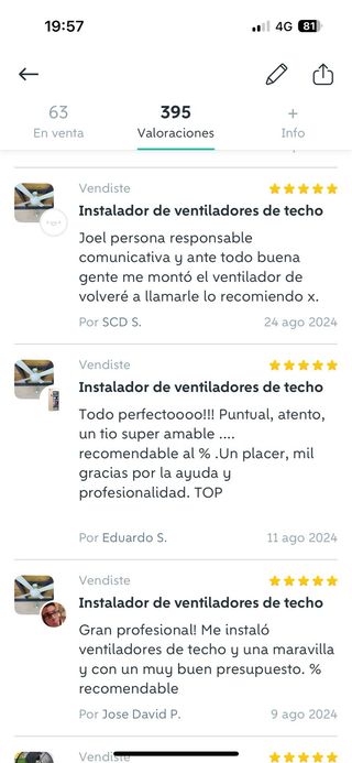 Instalador de ventiladores de techo
