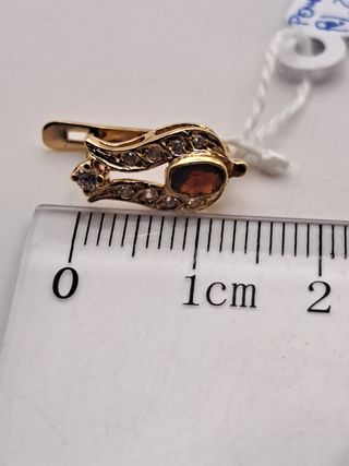 Pendientes oro 18k granate