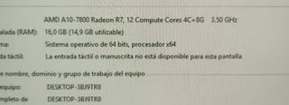 Torre AMD A10 3.5Hz - 16GB RAM - 2TB, Lenovo