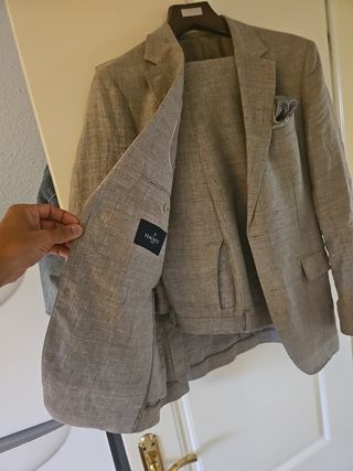 Traje lino gris - 100% lino