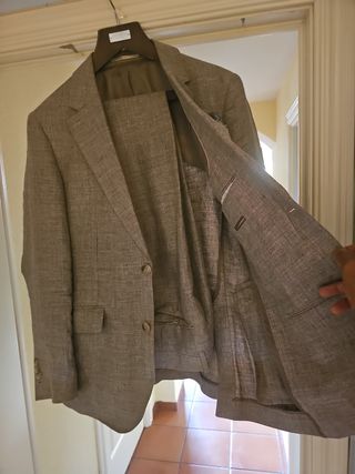 Traje lino gris - 100% lino