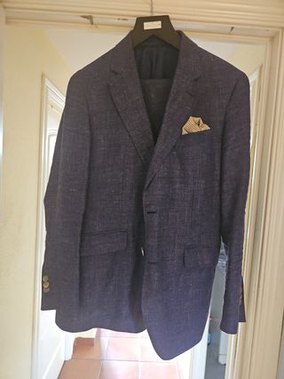 Traje lino azul - 100%