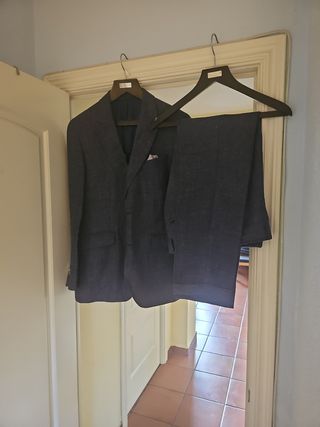 Traje lino azul - 100%