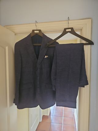 Traje lino azul - 100%