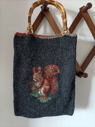 Borsa Lana Grigia Scoiattolo