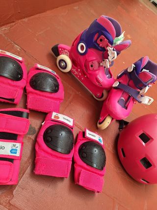 Patines Oxelo niña + protecciones.