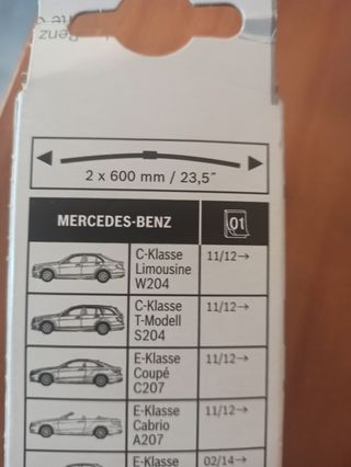 Escobilla limpiaparabrisas Mercedes-Benz A21282017