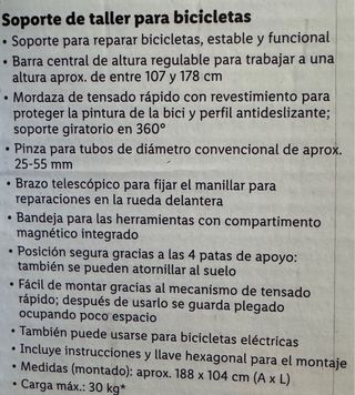 Soporte bici - Reparación, Nuevo.