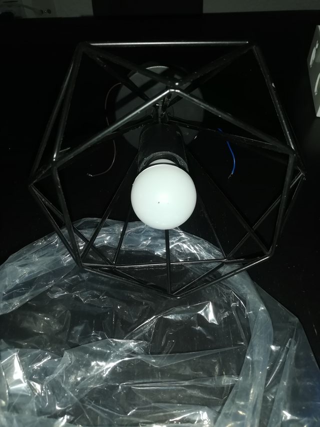 Lámpara colgante negra metal