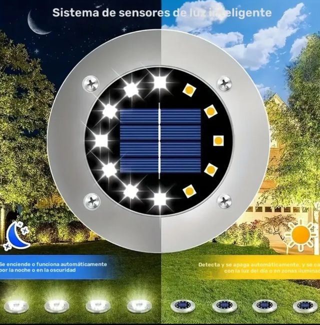 12 grandes luzes solares de jardim LED