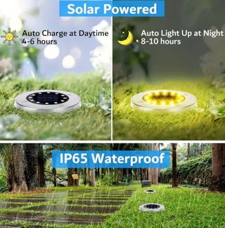 12 grandi luci solari da giardino a LED