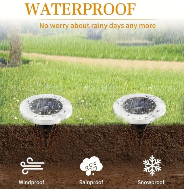 12 grandes luzes solares de jardim LED