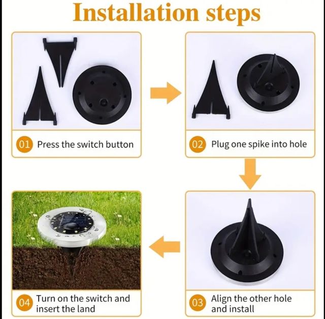 12 grandes luzes solares de jardim LED