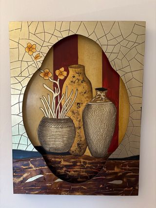 2 Cuadros decorativos - dorado y marrón