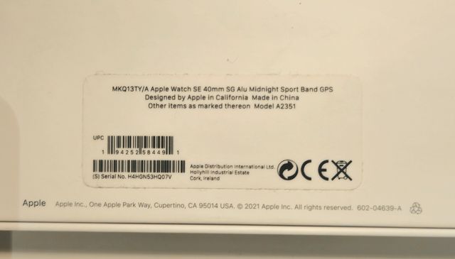 Apple Watch SE 40mm + cargador