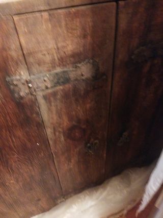 Mesa baúl mexicana antigua de madera