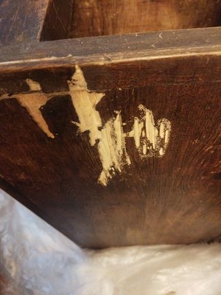 Mesa baúl mexicana antigua de madera