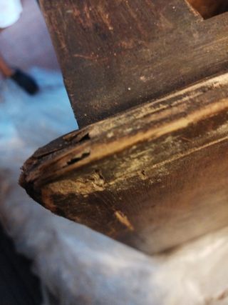 Mesa baúl mexicana antigua de madera