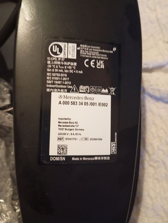 Cable carga Mercedes Benz Modo 3