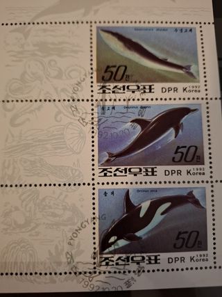 Sellos ballenas Corea 1992
