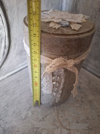 Barattolo shabby chic decorato