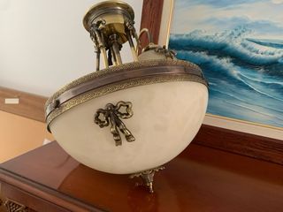 Lámpara + cuadro olas: Decoración vintage