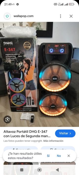 Altavoz Portátil DHG E-347 con Luces y dos micrófo
