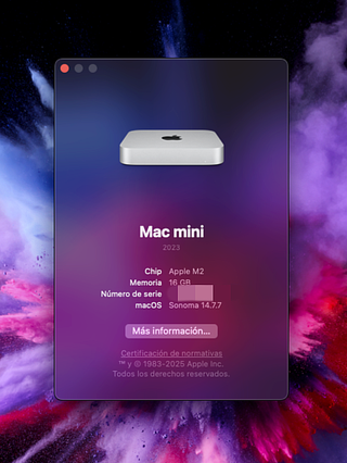 Mac Mini M2 16 GB RAM / 256 GB SSD