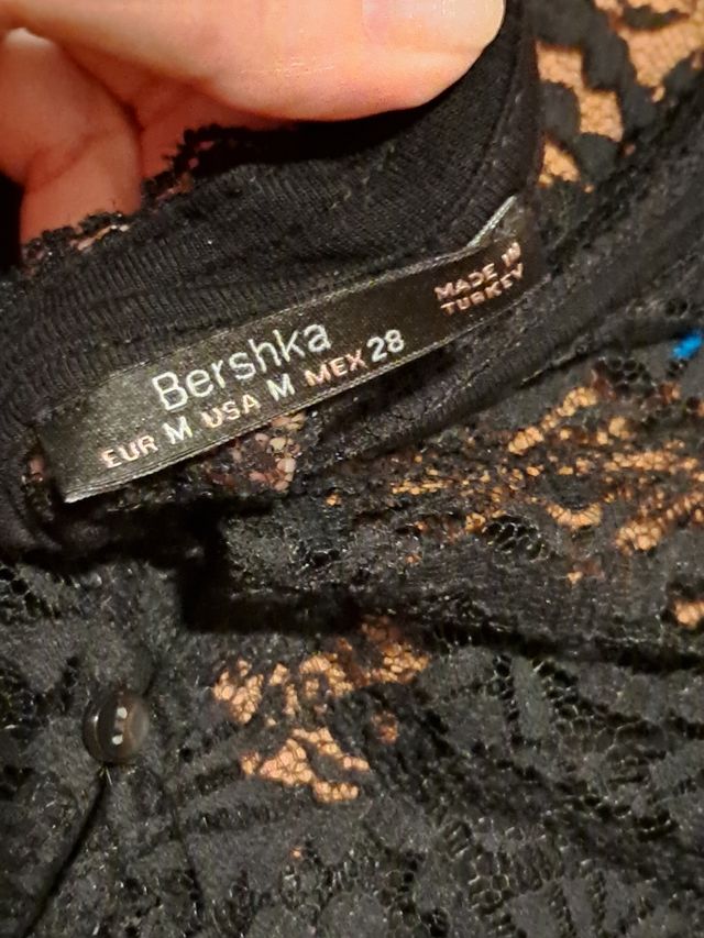 Blusa nera Bershka pizzo