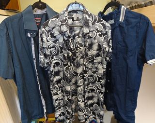 3 Camicie Uomo Tg.L - Blu & Nero