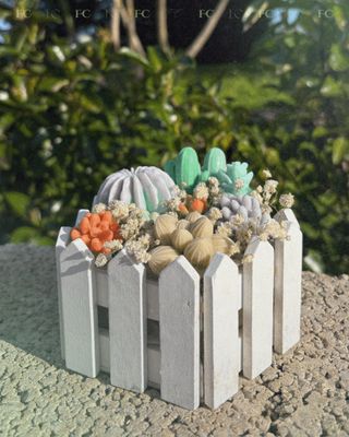 Mini giardino cactus profumato in cera vegetale