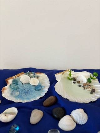 Candela conchiglia blu | Decorazione mare Profumat