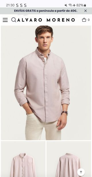 Camisa Álvaro Moreno Oxford color camel talla M. 
