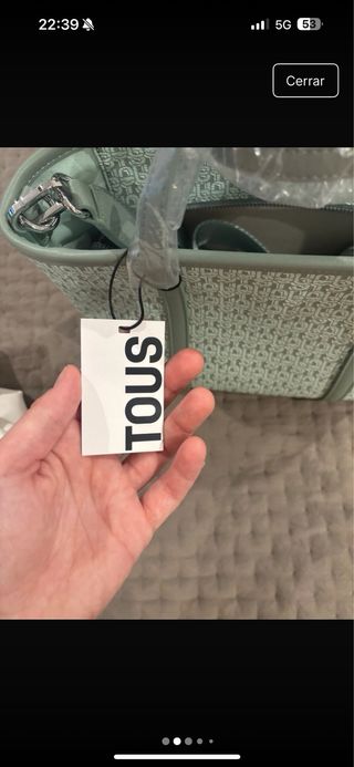 Bolso Tous verde y rosa