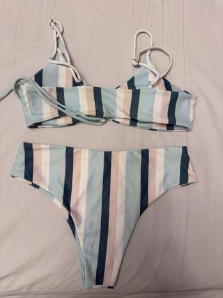 Bikini Shein rayas multicolor